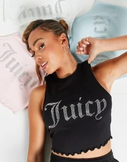 JUICY COUTURE Diamante Hem Tank Top