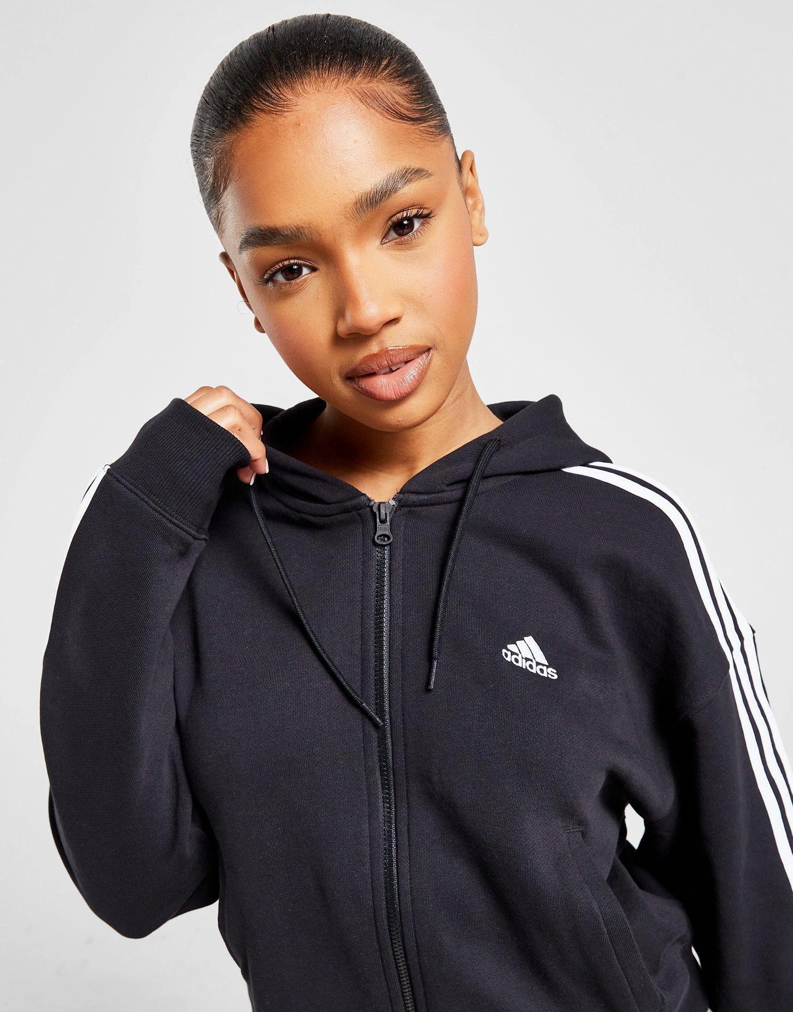 Adidas Badge Of Sport 3-Stripes Full Zip Hoodie Dame - Billede 4